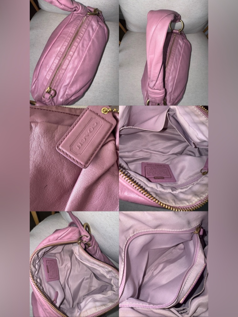 Coach Parker VTG Barbie Pink Shoulder Y2K Leather Shoulder HandBag Purse #13442 - Picture 14 of 17